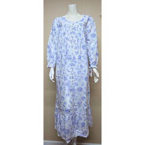 EILEEN WEST Long Sleeve Floral 100% Cotton Ballet Nightgown Gown XS NEW E5820196